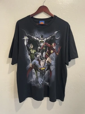 Camisa De Colección Años 2000 DC Comics Liga de la Justicia Negra Manga Corta Para Hombre XL 23 X 28 Foto 1 de 4