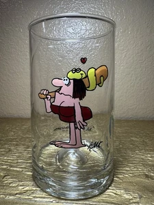 Vintage Johnny Hart 1981 Arby's BC Ice Age Cavewoman Jane Snake Cartoon Glass 5” - Picture 1 of 4