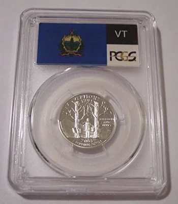 2001 S Silver Vermont State Quarter Proof PR69 DCAM PCGS Flag Label - Image 1 of 2