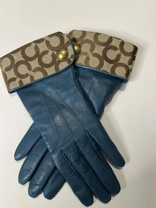 GUANTES COACH AZUL PROFUNDO - Imagen 1 de 5