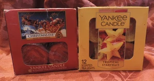 KONVOLUT YANKEE CANDLE TEELICHTER WEIHNACHTSABEND & TROPICAL STARFRUIT LOOK - Bild 1 von 2