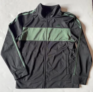 Adidas Boys Black & Green Essential Tricot Track Jacket Size XL 18/20 - Picture 1 of 6