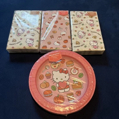 Hello Kitty Happy Fall 16 甜点纸盘 & (3) 32 餐巾假日 — 第 1/4 张图片
