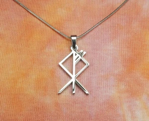 Wolf Rune Halskette, 304 Edelstahl wasserdicht Charm & Kette oder Ohrringe - Bild 1 von 9