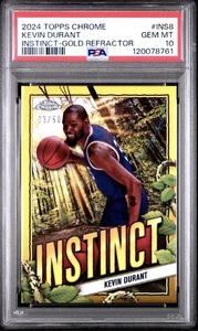 2024-25 Kevin Durant Topps Chrome Instinct Gold Refractor 3/50 PSA 10 GEM POP 1 - Picture 1 of 2