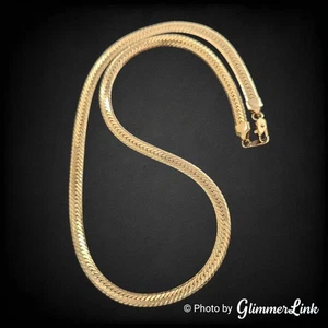 Vintage goldfarbene Fischgrät Kette Halskette 20 1/2" - Bild 1 von 7