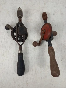 Antique Egg Beater Hand Drill (x2) Millers Falls Screw Top - Picture 1 of 5
