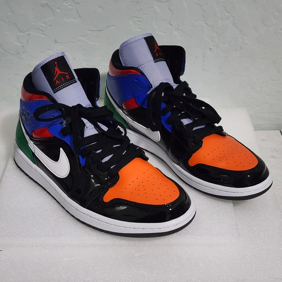 Size 11w/9.5M - Air Jordan 1 SE Mid Multi Patent CV5276-001 - Image 1 of 4