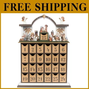 Set conto alla rovescia natalizio in legno con statuine - Foto 1 di 11