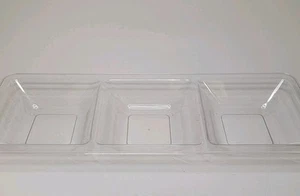 3-Tray Clear Plastic Serving Platter 16"x6"x1" Each Tray Is 4.5"x4.5"x1" - Picture 1 of 7