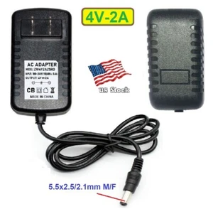 4V 2A AC/DC Adapter Power Supply for Home Electronics with 5.5x2.1/2.5mm DC Plug - Picture 1 of 6