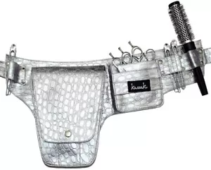 Kassaki Hairdressing Tool belt Scissor Pouch Holster Shear Waist Bag Silver - Picture 1 of 3