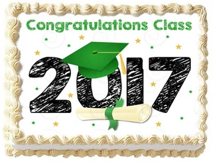 Cake topper commestibile immagine TAPPO VERDE LAUREA - Foto 1 di 11