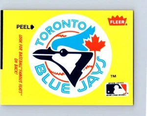 BASEBALL STICKERS FLEER 1986 TORONTO BLUE JAYS LOGO w/ HACK WILSON (back) NO50 - Picture 1 of 2