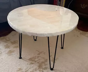 Sofá centro de piedra selenita arte moderno de diseño elegante de 24" mesa de café y cafetería - Imagen 1 de 7