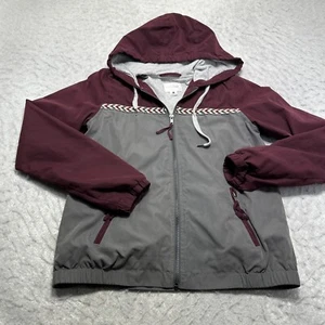 Empyre Lined Hooded Full Zip Jacket Gray Maroon Womens Size Small S - Picture 1 of 12