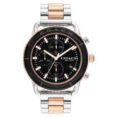 Reloj para hombre Coach Cruiser negro esfera cronógrafo acero dos tonos nuevo en caja 14602597 Foto 1 de 2