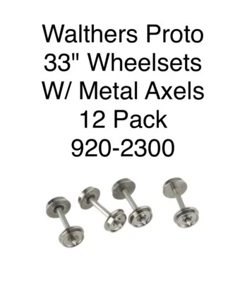 Walthers Proto 33" Turned Metal Wheelsets With Metal Axles (12-Pack) HO Scale - Image 1 of 3
