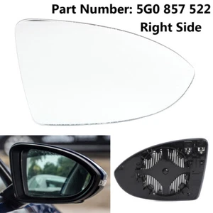 1PC Right Driver Side Heated Wing Mirror Glass Convex For VW Golf Mk7 2013-2016 - Picture 1 of 8
