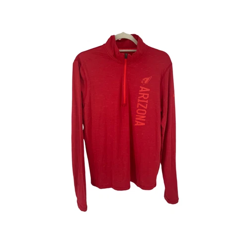 Nike Mens FL jacket XL Red Arizona Dri-Fit Mock turtle collar 1/4 zip Cover