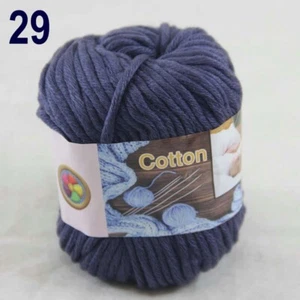 1BallX50g Special Thick Worsted 100% Cotton HAND Knitting Yarn 29 Indigo Blue - Picture 1 of 24