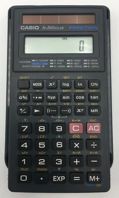 CASIO FX-260 Solar Fraction Scientific Calculator with Slide Case Tested Working - Image 1 of 4