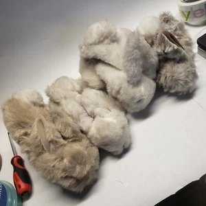 4 marionetas de mano de conejo folclórico peludo de 10" - Imagen 1 de 7