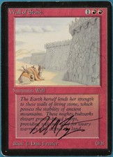 Wall of Stone Beta PLD Red Uncommon SIGNED MAGIC MTG CARD (ID# 208095) ABUGames