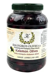 Olive Kalogiros Kalamata intere 1kg olive greche jumbo in salamoia - Foto 1 di 6