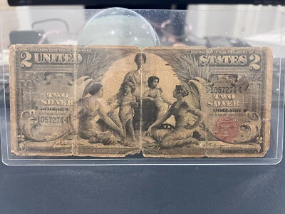 1896 $2 Silver Certificate Educational Series Low Grade Bargain Bin (BHJ) - Image 1 of 3