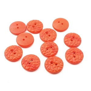 Lote (11) Botones Vintage Checo Naranja Rojo Cristal Abstracto 18mm - Imagen 1 de 2
