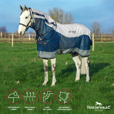 Horseware Rambo Summer Series Sommer-Fliegendecke Navy & Grey - Bild 1 von 4