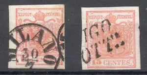 1850 - Antichi Stati Italiani (L. Veneto) - coppia 15 c. rosso I° tipo usato - Bild 1 von 1