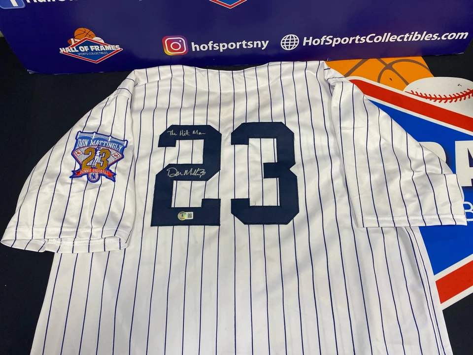 CAMISETA PERSONALIZADA FIRMADA POR DON MATTINGLY DE LOS YANKEES INC THE HIT MAN CON PARCHE DE RETIRO - BEC Foto 1 de 1