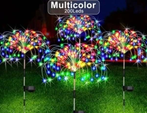 1 Pack Christmas Solar Starburst Garden Stake Lights Outdoor Waterproof 8 Modes - Picture 1 of 5