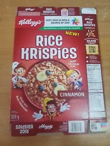 Kelloggs Rice Krispies Cinnamon 320g Cereal box - Picture 1 of 2