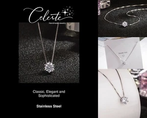 S925 Diamond Pendant Necklace - Picture 1 of 4
