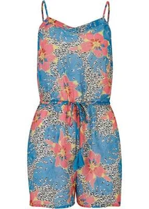 Strandoverall Gr. 38 Schwarz Türkis Damen-Jumpsuit Hosenanzug Einteiler Neu - Bild 1 von 1