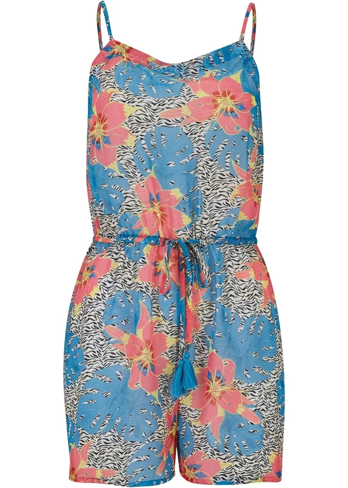 Strandoverall Gr. 38 Schwarz Türkis Damen-Jumpsuit Hosenanzug Einteiler Neu - Bild 1 von 1