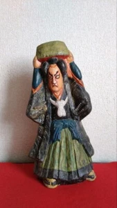 Taisho japanische Ton Kabuki Puppe - große 37,5 cm Vintage Theater Figur - Bild 1 von 7