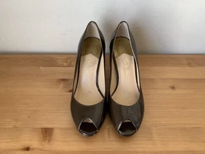 Cole Haan Air Women sz 6.5B metallic brown patent leather peeptoe pumps shoes  - Picture 1 of 12