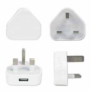 Adaptador de alimentación USB de 3 pines enchufe portátil universal del Reino Unido 5V 1A cargador de pared para teléfonos - Imagen 1 de 12