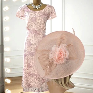 Alie Street John Lewis Size 18 Rose Dress & Hatinator Mother of the Bride Outfit - Picture 1 of 10