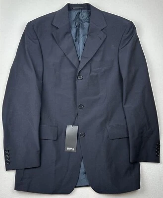 NWT Hugo Boss Da Vinci Lucca Suit Jacket Men Navy Blue Blazer  Wool Silk US 40 - Image 1 of 4