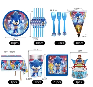 Sonic Party Tableware Party Supplies Kids Children Birthday Decoration - Picture 1 of 64