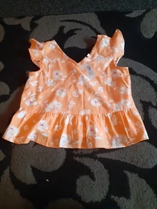 Gap Girls New Orange Top Size L Age 10 - Picture 1 of 3