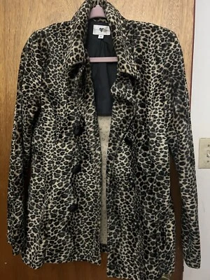 Chaqueta suave aterciopelada con estampado de leopardo Heart Soul vintage para mujer talla mediana Blazer Foto 1 de 4