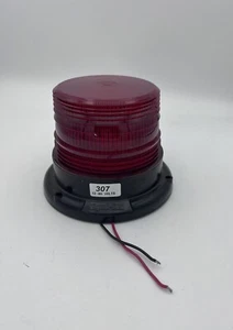 Signal - Stat 307 ~ rote Rundumleuchte mit schwarzem Sockel ~ 2 Draht fest verdrahtet - Bild 1 von 3