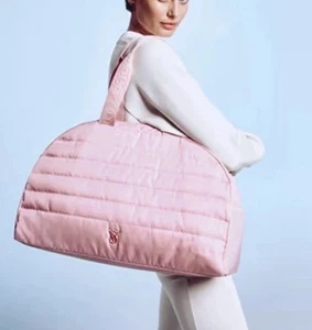 Victoria's Secret große gesteppte Seesack Tasche rosa Reißverschluss neu mit Etikett - Bild 1 von 4