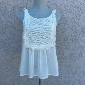 Neu mit Etikett Häkelspitze cremefarben ärmellos Volcom Tanktop Boho Beachy - Medium - Bild 1 von 9